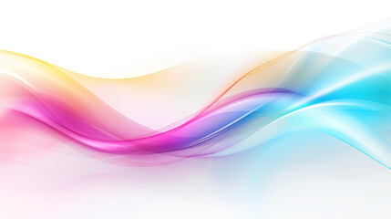 Fototapeta na wymiar Multicolored glowing smoke on white background. Wavy smoky lines with smooth transitions. Abstract light banner. Generative Ai.