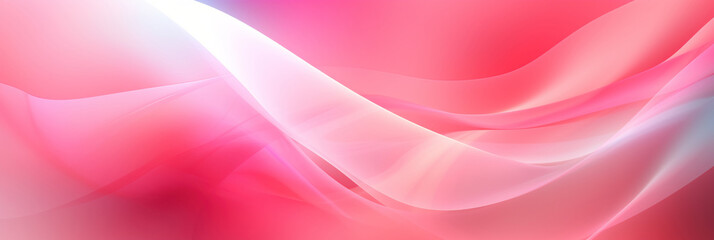 Silk satin pleats of pink fabric banner. Wavy draped delicate translucent fabric in pink shades. Abstract 3D background. Generative Ai.