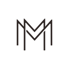 Initial letter MM logo Design Vector