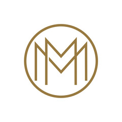 Initial letter MM logo Design Vector