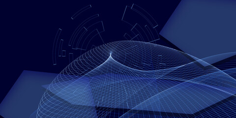 technology design , futuristic abstract blue background with lines with more place for advertising