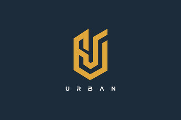 Letter U logo design idea with creative unique concept