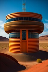 lifeguard tower on the beach, Generative AI