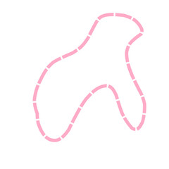 Organic blob line. Decorative pink lines