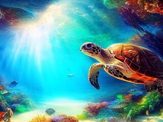 Fototapeta premium green sea turtle