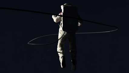 Astronauta flotando, Ilustración 3D © Javier