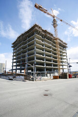 Office tower construction site.