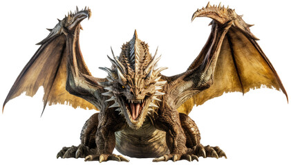 Phantasy dragon isolated on a transparent background, generative AI