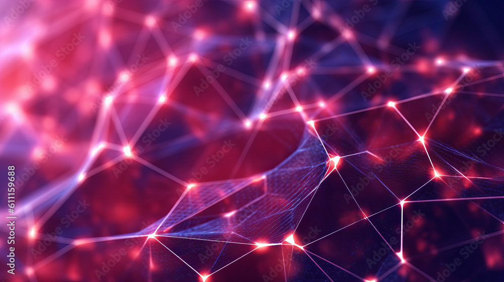 Aufkleber A purple abstract background with geometric shapes and dots. Generative ai