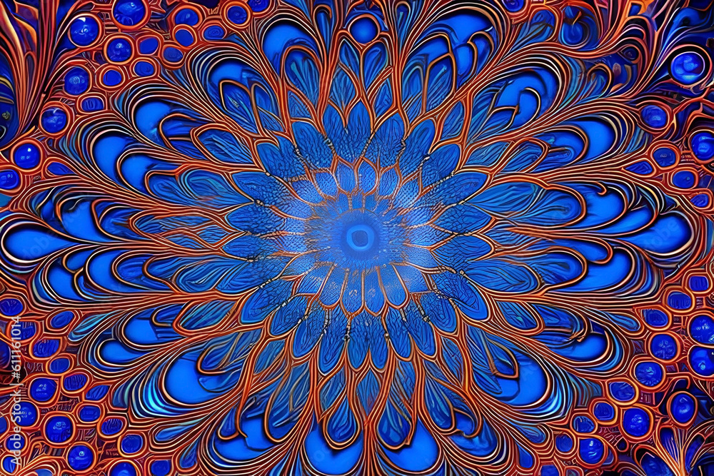 Poster abstract background with complex fractal patterns and ornate details, creating a mesmerizing and hyp