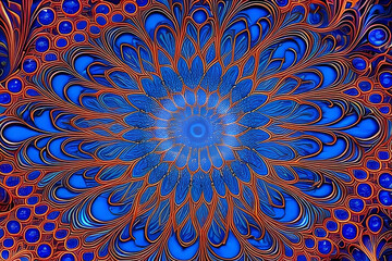 Obraz premium abstract background with complex fractal patterns and ornate details, creating a mesmerizing and hypnotic visual experience