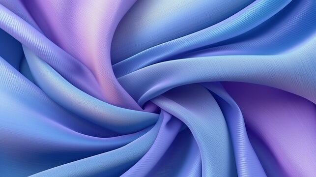 A close-up view of a vibrant blue and purple fabric texture. Generative ai
