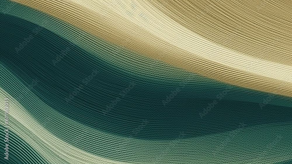 Aufkleber a abstract green and beige background with wavy lines. generative ai