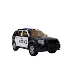 black and white police car © onay