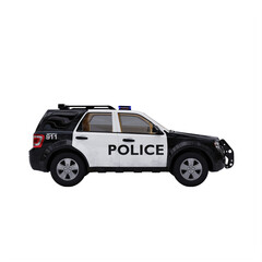black and white police car