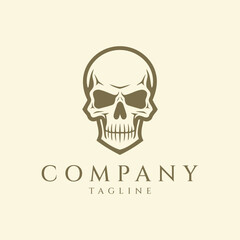 Skull logo design vector illustration