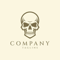Skull logo design vector illustration
