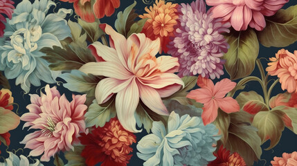 A colorful floral wall hanging. Generative ai