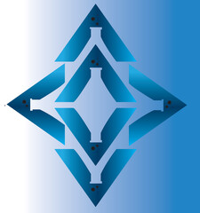 Creative abstract low to bright logo triangle sign and flask chemistry for company