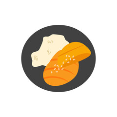 mango sticky rice thai food illustration