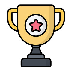 Trophy Line Color Icon