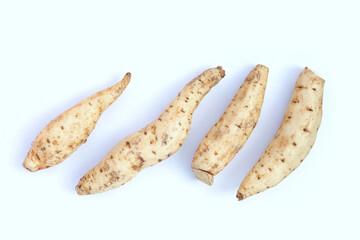 Sweet potato on white background.