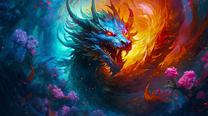 Obraz na płótnie Canvas Dragon Art Vivid