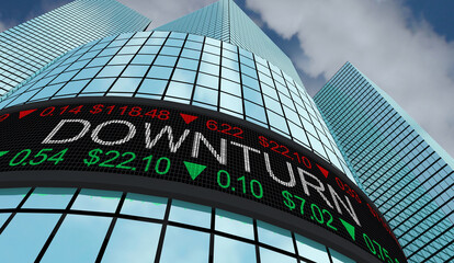 Downturn Stock Market Share Prices Fall Lose Money Comapnies Decline 3d Illustration