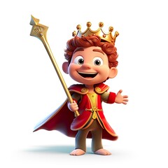 Cute boy 3D style, the great king david - generative AI illustration