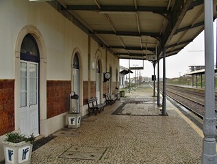 Old almost abandoned train station in Obidos, Centro - Portugal