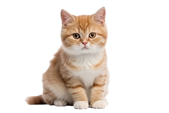 Munchkin cat isolated on transparent background. Generative AI
