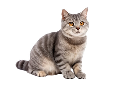 American wirehair cat isolated on transparent background. Generative AI