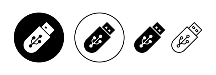 Usb icon vector for web and mobile app. Flash disk sign and symbol. flash drive sign.