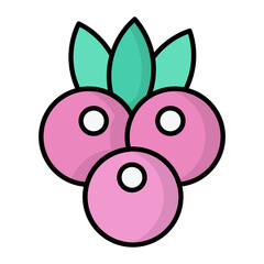 Acia Berry Line Color Icon