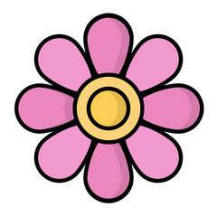 Flower Line Color Icon