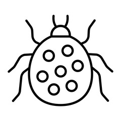 Bug Thin Line Icon