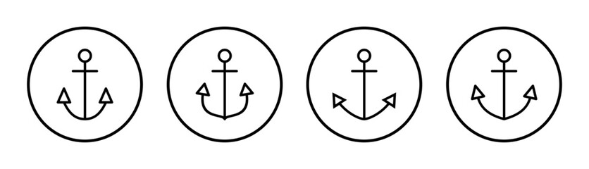 Anchor icon set illustration. Anchor sign and symbol. Anchor marine icon.