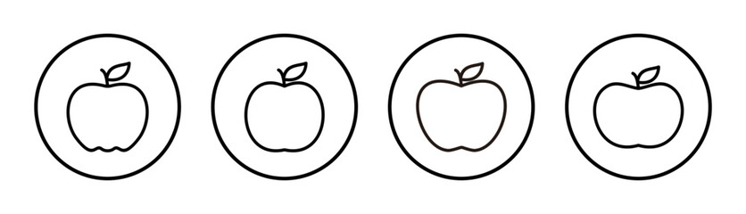 Apple icon set illustration. Apple sign and symbols for web design.