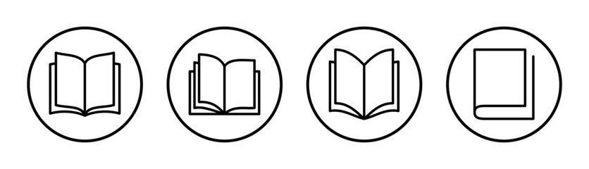 Book icon set illustration. open book sign and symbol. ebook icon