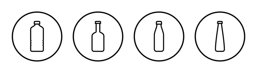 Bottle icon set illustration. bottle sign and symbol