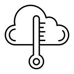 Weather Temperature Thin Line Icon