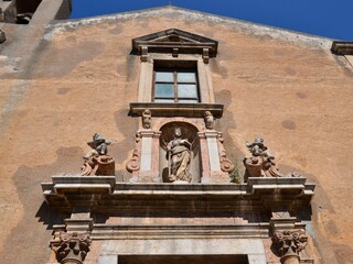 The Charming Medieval hilltop town of Taormina Sicily.  Sicily's legendary resort town 