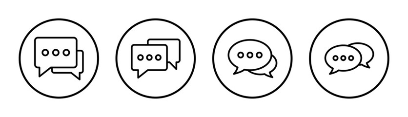 Chat icon set illustration. speech bubble sign and symbol. comment icon. message
