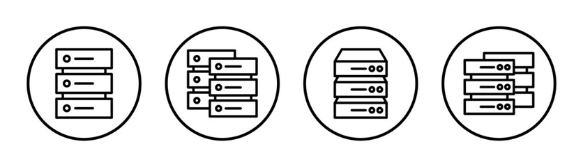 Database icon set illustration. database sign and symbol