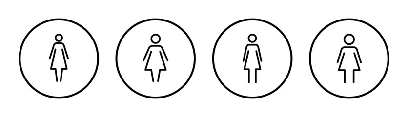 Female icon set illustration. woman sign and symbol