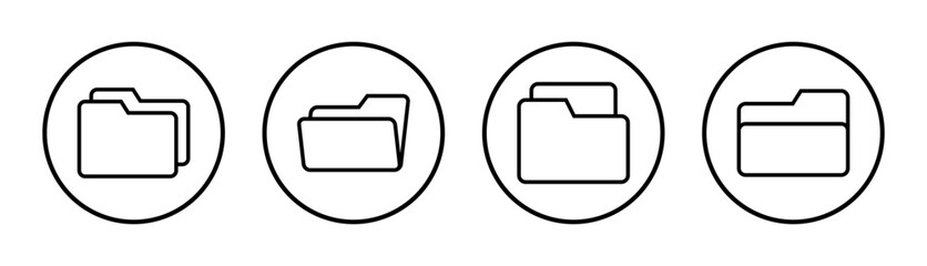 Folder icon set illustration. folder sign and symbol
