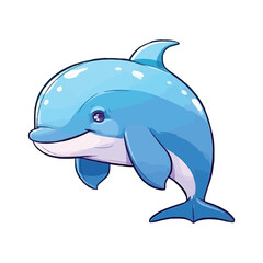 Obraz premium Cheerful Porpoise: Lively 2D Illustration Brimming with Cuteness