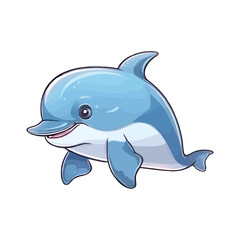 Obraz premium Cheerful Porpoise: Lively 2D Illustration Brimming with Cuteness