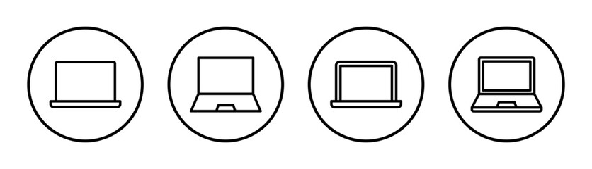 Laptop icon set illustration. computer sign and symbol