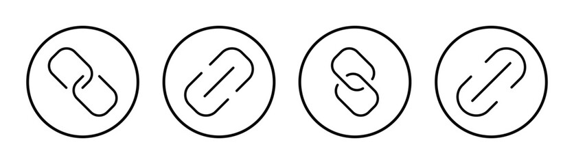 Link icon set illustration. Hyperlink chain sign and symbol